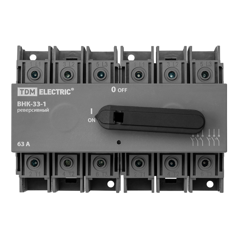 Фото Рубильник ВНК-33-1 3П, 63 А, реверсивный TDM Electric {SQ0744-0416} (4)