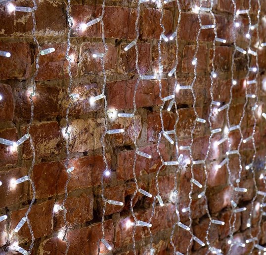 Фото Гирлянда "Светодиодный Дождь" 2х1,5м, постоянное свечение, прозрачный провод, 230 В, диоды Белые {235-305}