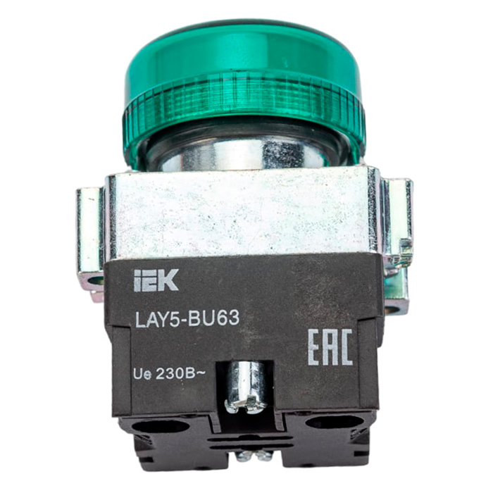 Фото Индикатор светосигнальный LAY5-BU63 d22мм 230В зел. IEK {BLS50-BU-K06} (1)