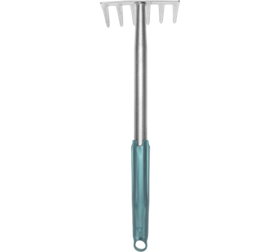 Фото Грабли 6 прямых зубьев с цельнометаллической ручкой, покрытой пластиком ЧЕТЫРЕ СЕЗОНА {64-0017} (2)