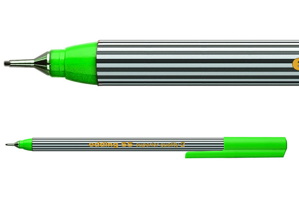 Фото Капиллярная ручка Edding для бумаги и картона, круглый наконечник, 0,3 мм, зеленый {E-55#4} (2)