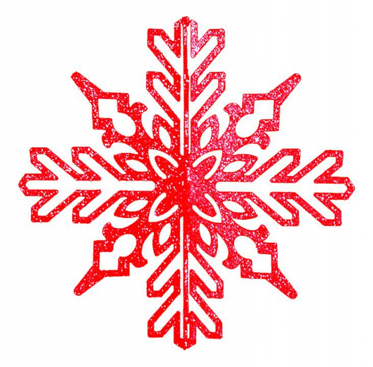Фото Елочная фигура "Снежинка ажурная 3D", 35 см, цвет красный {502-342}