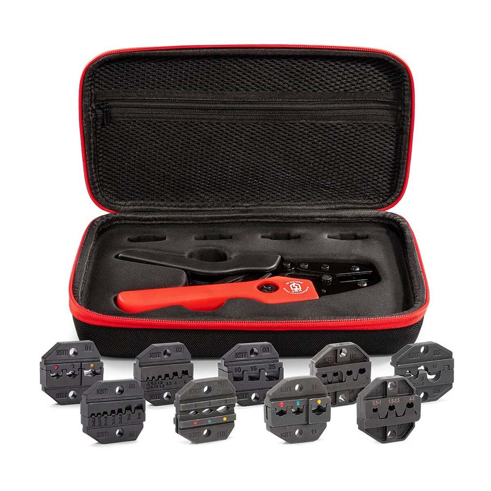 Фото Пресс-клещи в прочной тканевой сумке с набором номерных матриц КВТ, CTК+9 {83347}