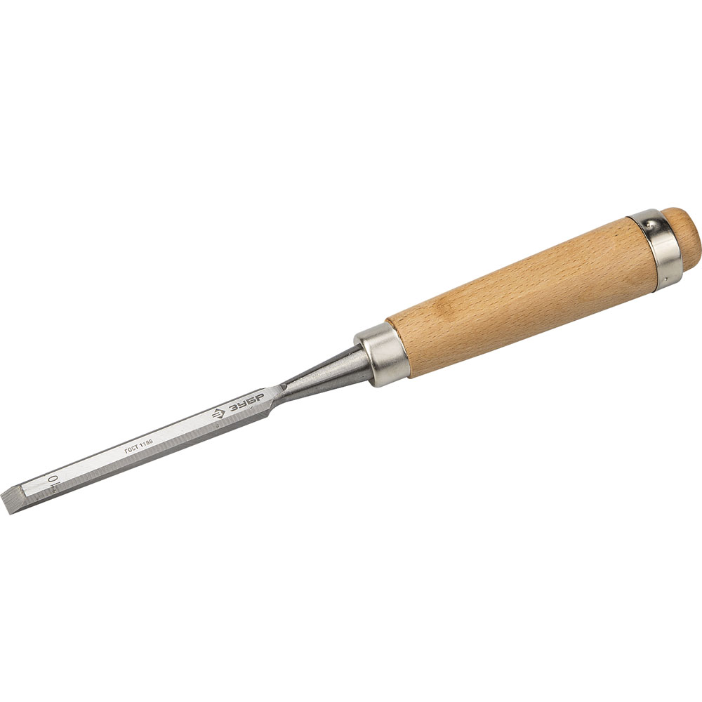 Фото Стамеска-долото "Классик" с деревянной ручкой, хромованадиевая, 10мм, ЗУБР {18096-10}