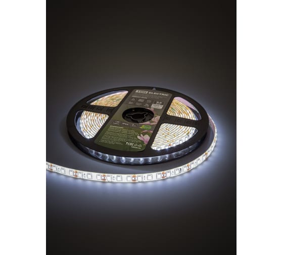 Фото Лента светодиодная SMD2835-120 LED/м-IP65-12 В-9,6 Вт/м-6000 К блистер TDM {SQ0331-0339} (1)