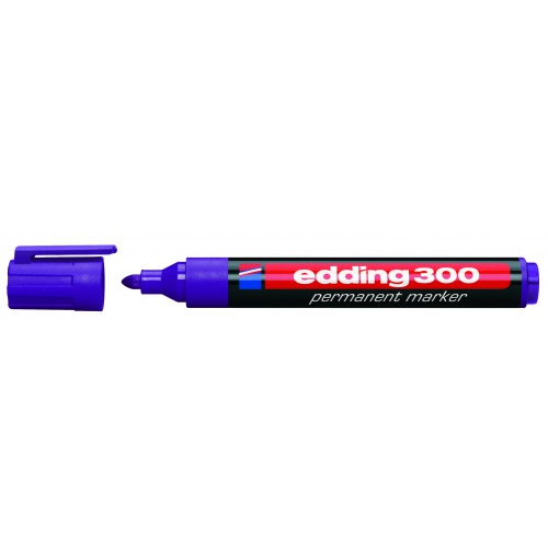 Фото Перманентный маркер Edding E-300 фиолетовый, круглый наконечник 1,5-3 мм {E-300#8}