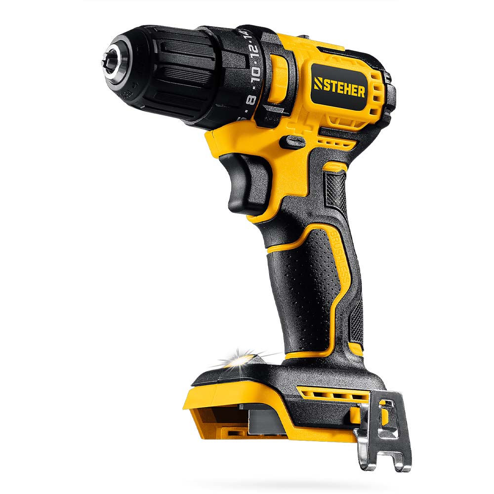 Фото Бесщеточная дрель-шуруповерт, 45 Н·м, без АКБ {LMS}, 20 В, STEHER {CB-45} (1)