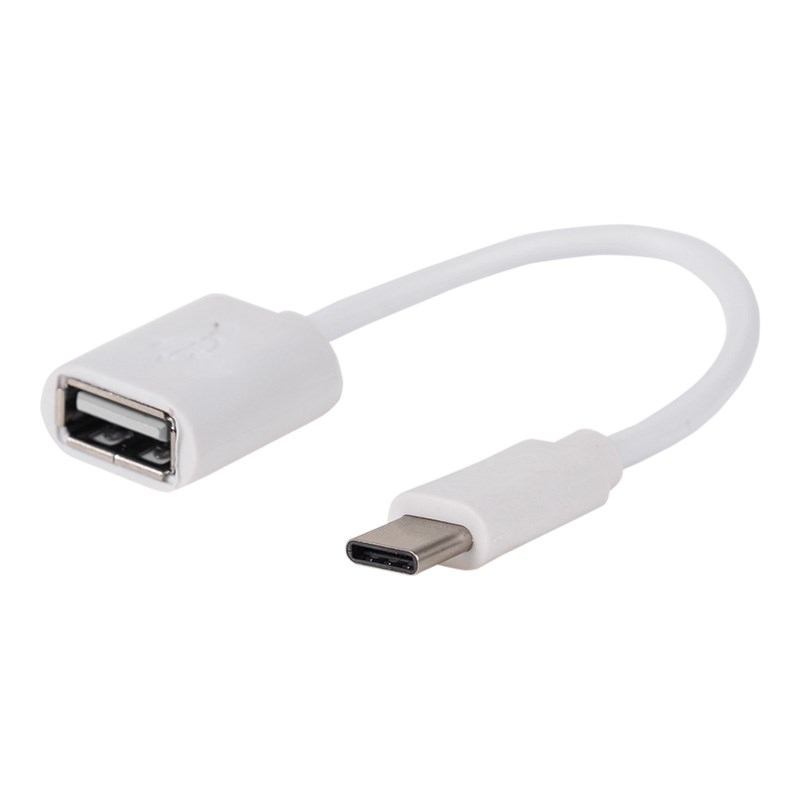 Фото USB кабель OTG Type C на USB шнур 0.15 м белый {18-1180}