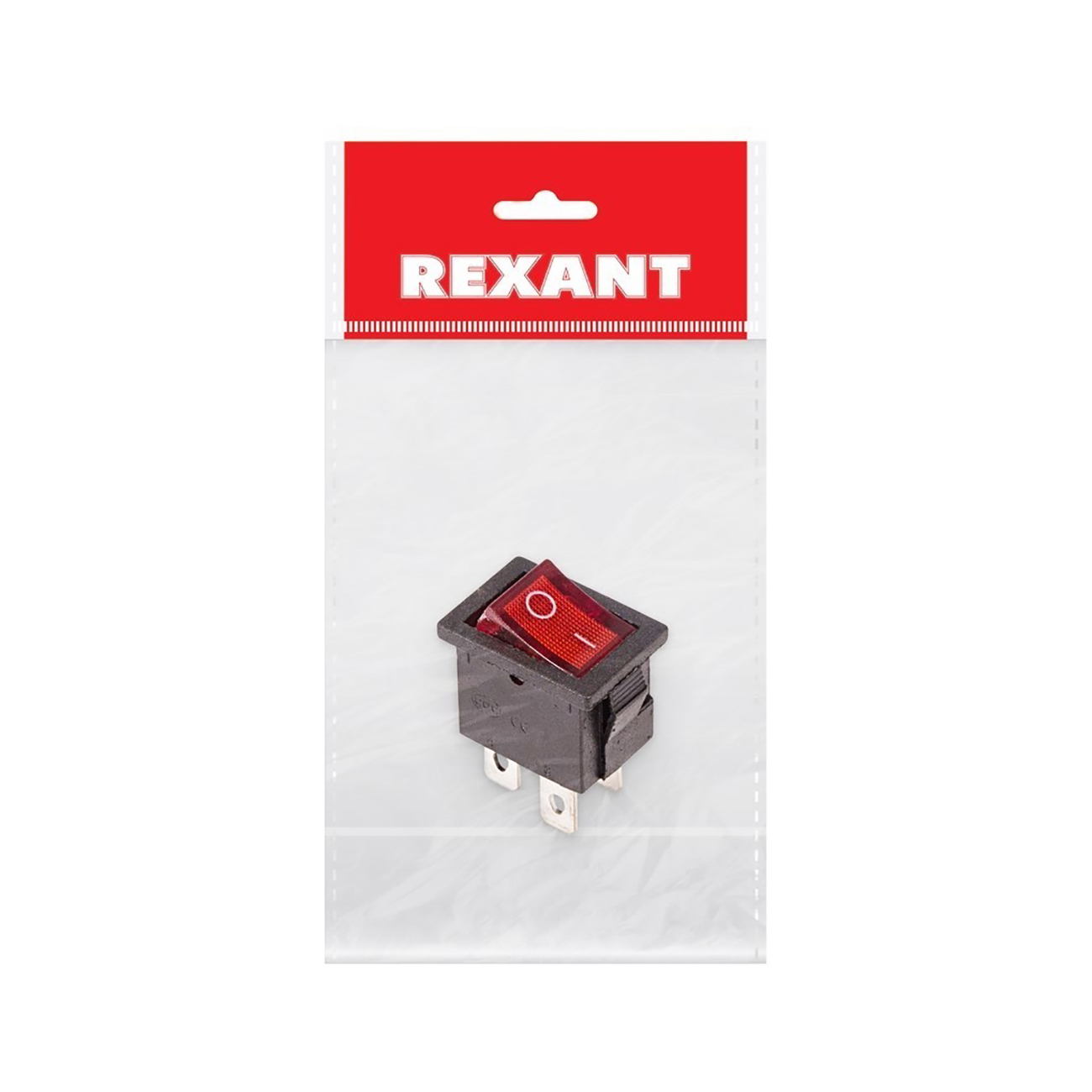 Фото Выключатель клавишный Rexant Mini ON-OFF красный с подсветкой (250В 6А (4с)) (RWB-207, SC-768) {36-2190-1} 1 шт (1)