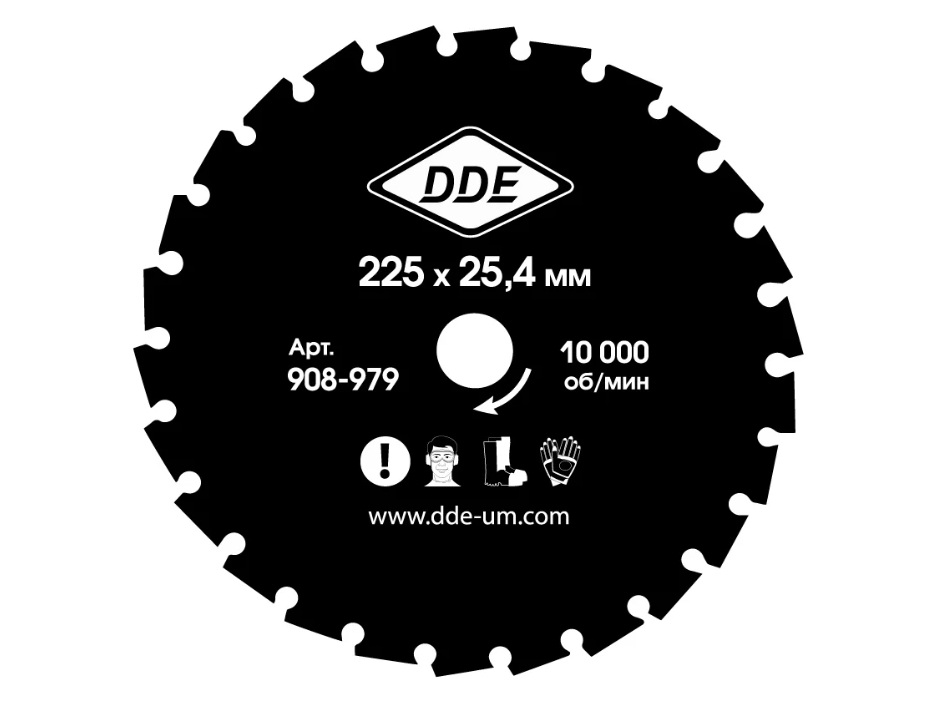 Фото Нож для кустореза DDE WOOD CUT 26 зубьев, 225 x 25,4/20 мм (толщина = 2 мм) {908-979}