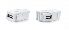 Фото Вставка KJ1-USB-VA2-WH формата Keystone Jack с прох. адапт. USB 2.0 (Type A) 90 градусов ROHS бел. Hyperline 247403 (1)