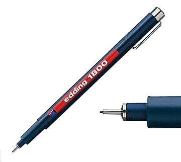 Фото Капиллярная ручка-фломастер Edding для черчения, круглый наконечник, 0,5 мм, черный {E-1800-0.5#1} (3)