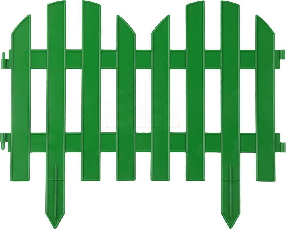 Фото Забор декоративный GRINDA "ПАЛИСАДНИК", 28x300см, зеленый {422205-G}