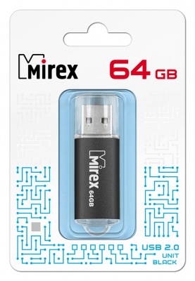 Фото Флеш накопитель 64GB Mirex Unit, USB 2.0, Черный {13600-FMUUND64}