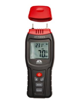 Фото Измеритель влажности и температуры контактный ADA ZHT 70 (2 in 1) (древесина, стройматериалы, температура воздуха) {А00518} (3)