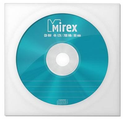 Фото Диск CD-RW Mirex 700 Mb, 12х, Бум.конверт (1), (1/150) 1050253 {UL121002A8C}