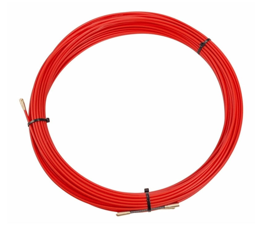 Фото Протяжка кабельная REXANT (мини УЗК в бухте), стеклопруток, d=3,5 мм 30 м, красная {47-1030}