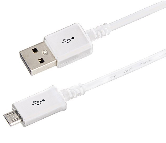 Фото USB кабель microUSB длинный штекер 1 м белый {18-4269-20}
