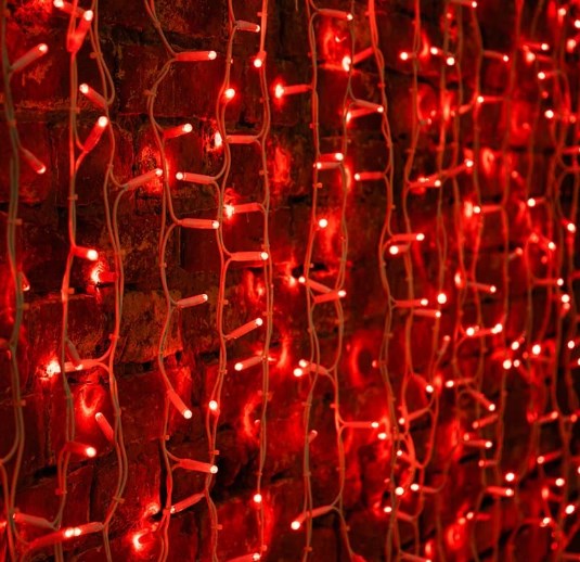 Фото Гирлянда "Светодиодный Дождь" 2х1,5м, постоянное свечение, прозрачный провод, 230 В, диоды Красные {235-302-6}