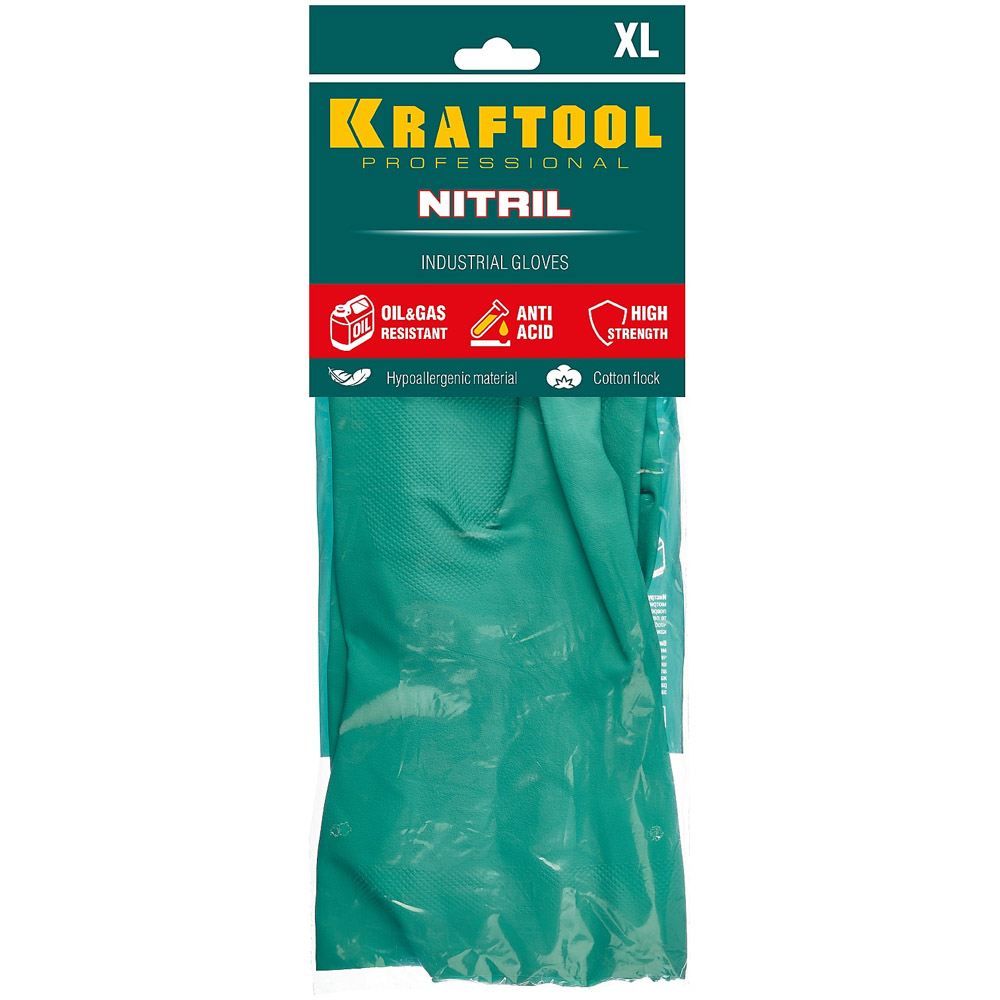 Фото Нитриловые перчатки KRAFTOOL NITRIL, маслобензостойкие, размер XL {11280-XL_z01} (1)