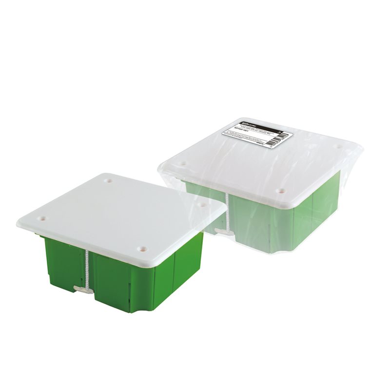 Фото Распаячная коробка СП 92х92х45мм, крышка, метал. лапки, IP20, TDM {SQ1403-1021} (1)