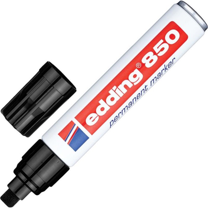 Фото Перманентный маркер Edding E-850 черный, клиновидный наконечник 5-15 мм {E-850#1}