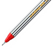 Фото Капиллярная ручка Edding для офиса, круглый наконечник, 0,3 мм, красный {E-89#2}