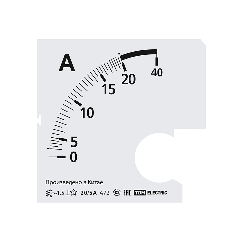Фото Шкала Ш72 20/5А-1,5 (для А72 Х/5А) TDM {SQ1102-2046}