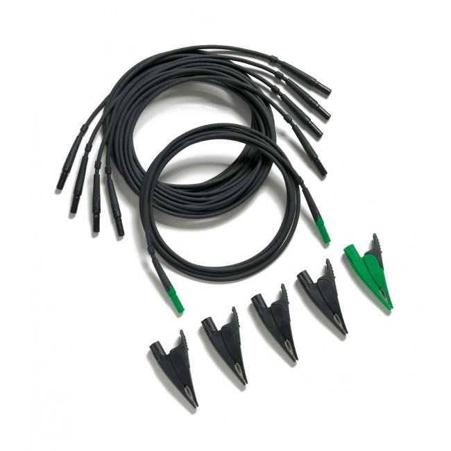 Фото Комплект TLS430 измерительных проводов и зажима типа "крокодил" (4 черных, 1 зеленый) {2157713}