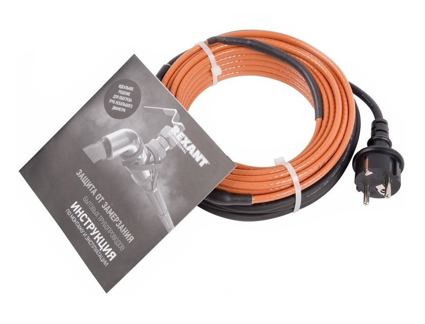 Фото Греющий саморегулирующийся кабель (комплект в трубу) Rexant ECO Line 10HTM2-CT (25м/250Вт) {51-0608}