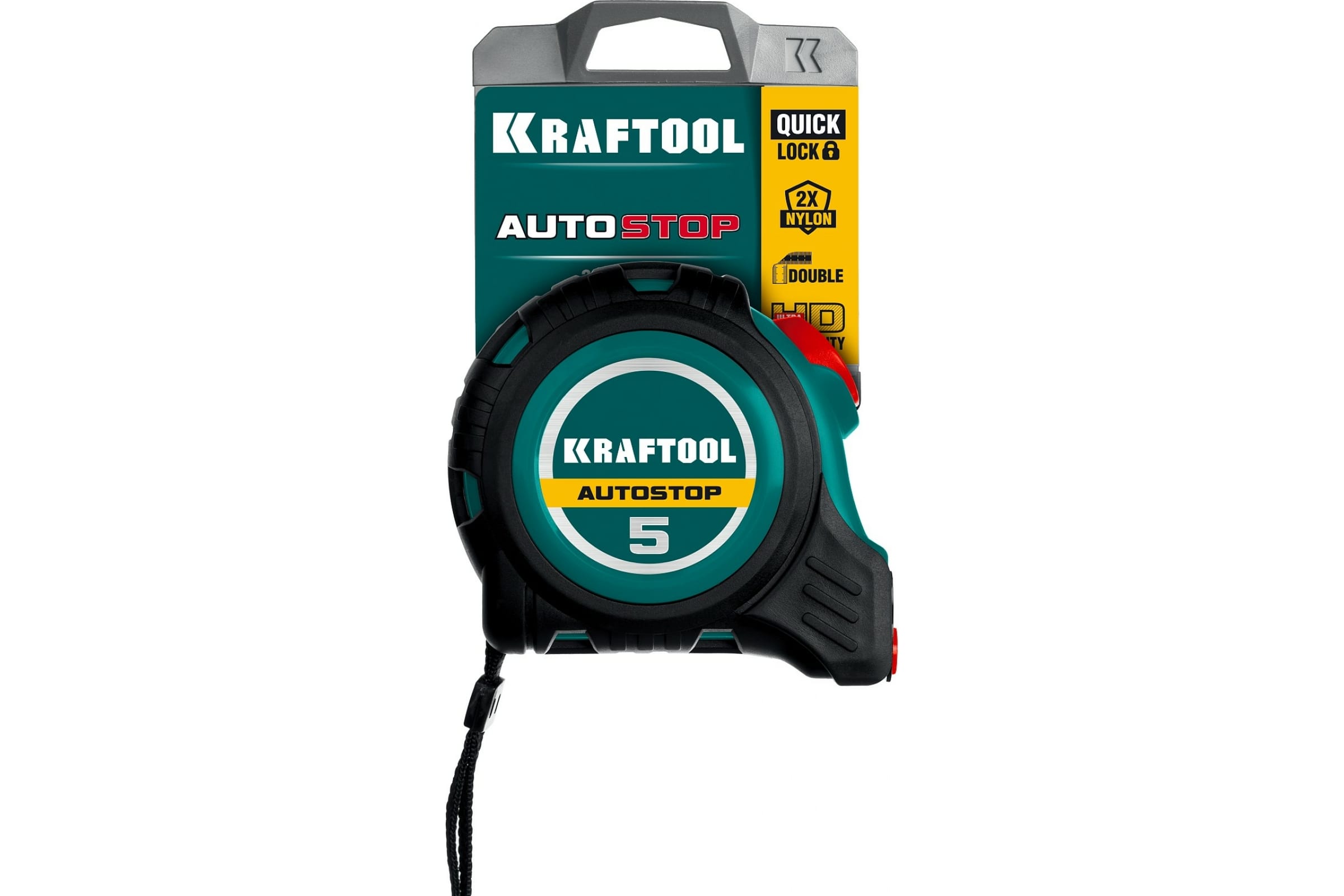Фото KRAFTOOL AutoStop 5м / 19мм профессиональная рулетка с автостопом {3412-5-19} (1)