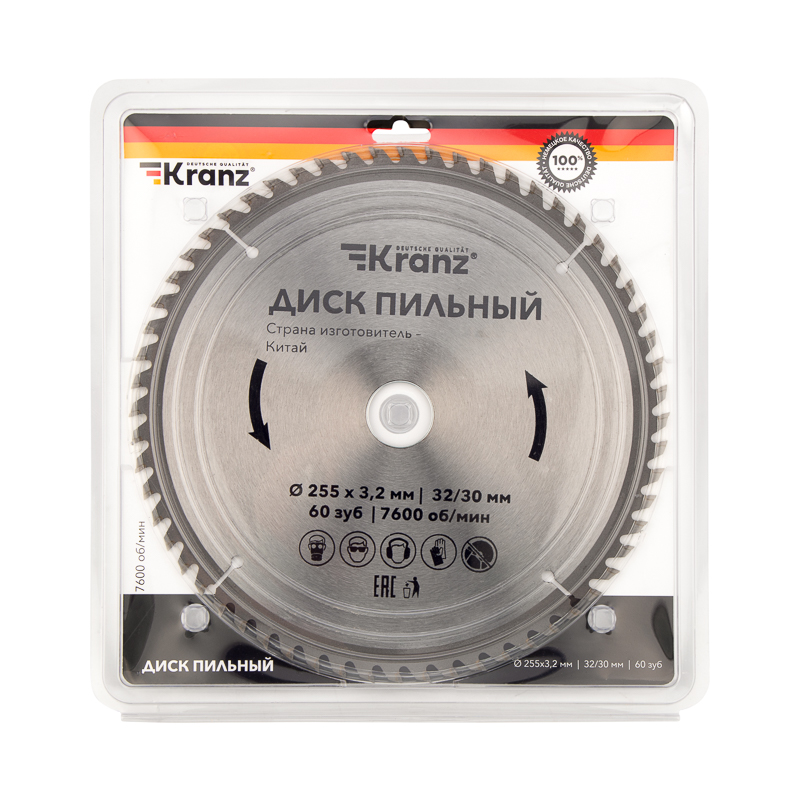 Фото Диск пильный 255 мм х 60 зуб х 32/30 мм Kranz {KR-92-0131} (1)