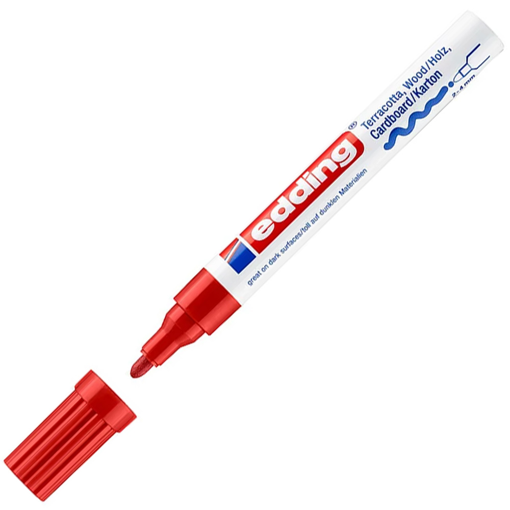 Фото Лаковый матовый маркер Edding E-4000 красный, круглый наконечник 2-4 мм {E-4000#2}