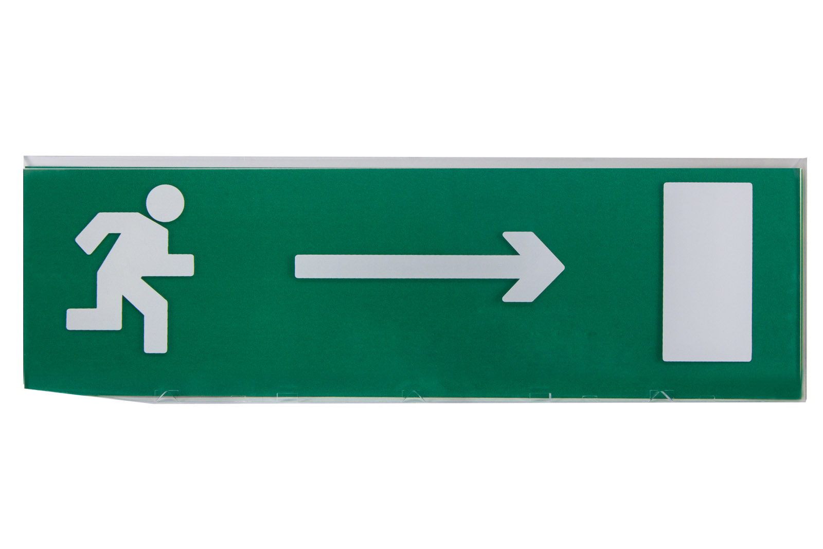 Фото Сменное табло "Направление к эвакуационному выходу направо" зеленый фон для "Топаз" TDM {SQ0349-0212}