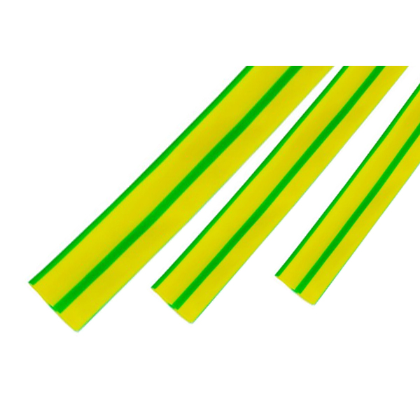 Фото Термоусадочные трубки в метровой нарезке с коэффициентом усадки 2:1 ТНТнг-10/5 мм, желто-зеленая {72435}