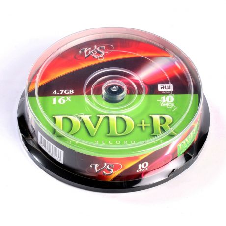 Фото Диск DVD+R VS 4.7 Gb, 16x, Cake Box (10), (10/200) 20533 {VSDVDPRCB1001}