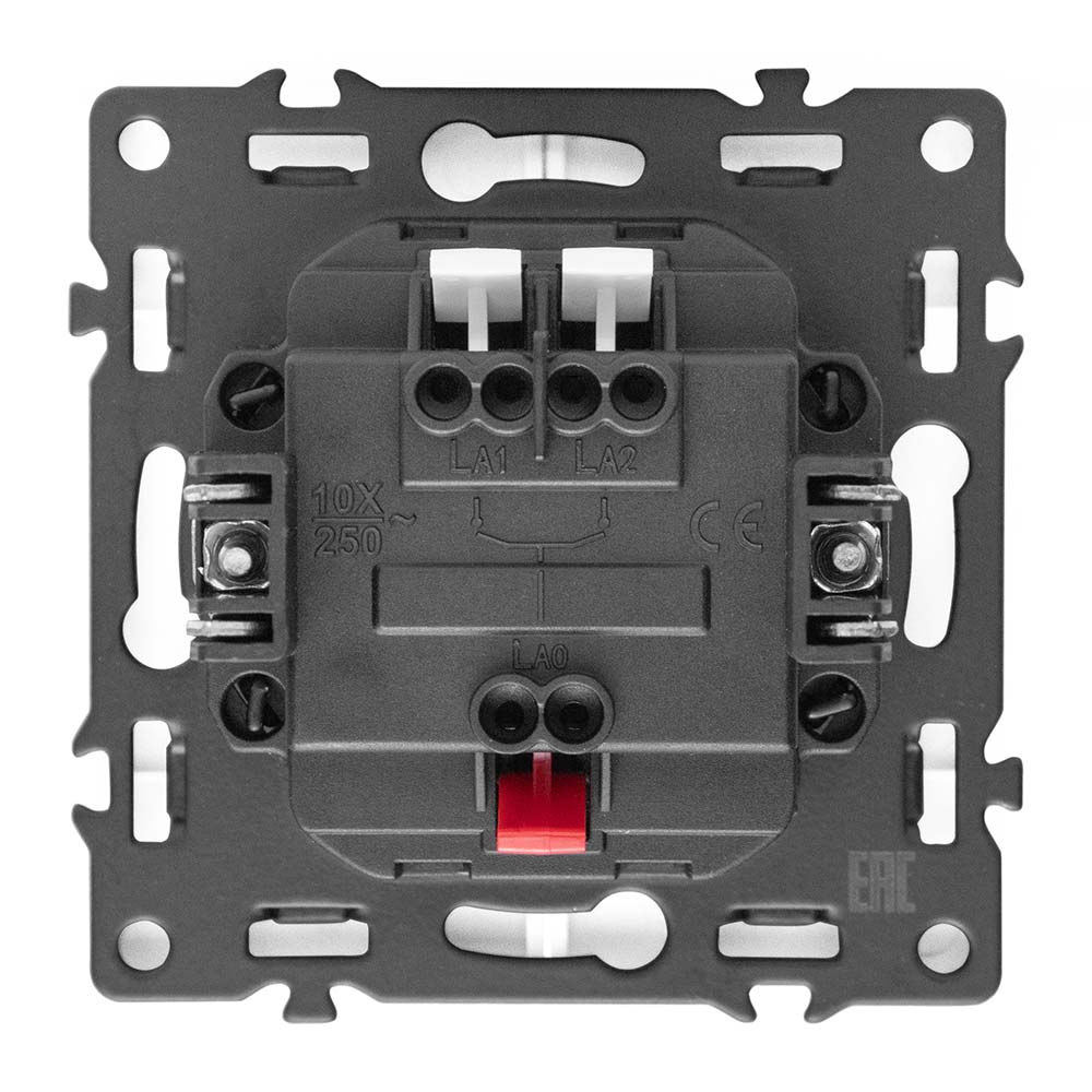 Фото Выключатель c подсветкой черный, двухклавишный, 1 пост, с тонкой пластиковой рамкой Vell {BK1P-2L-EchoGrand} (9)