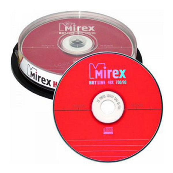 Фото Диск CD-R Mirex 700 Mb, 48х, HotLine, Cake Box 10 шт 201595 {UL120050A8L}