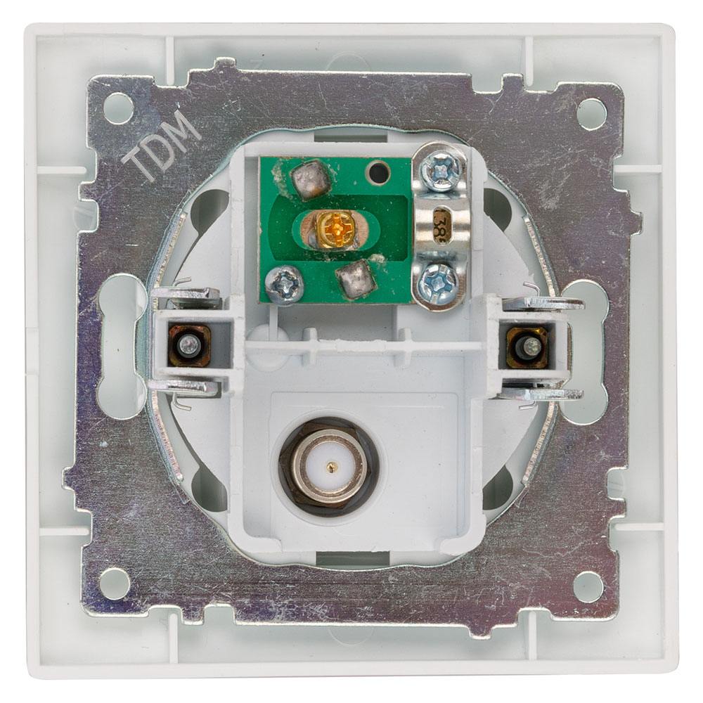 Фото Розетка TV ("мама") + SAT (F-разъем) 0-2400МГц перламутр "Лама" TDM {SQ1815-0820} (2)