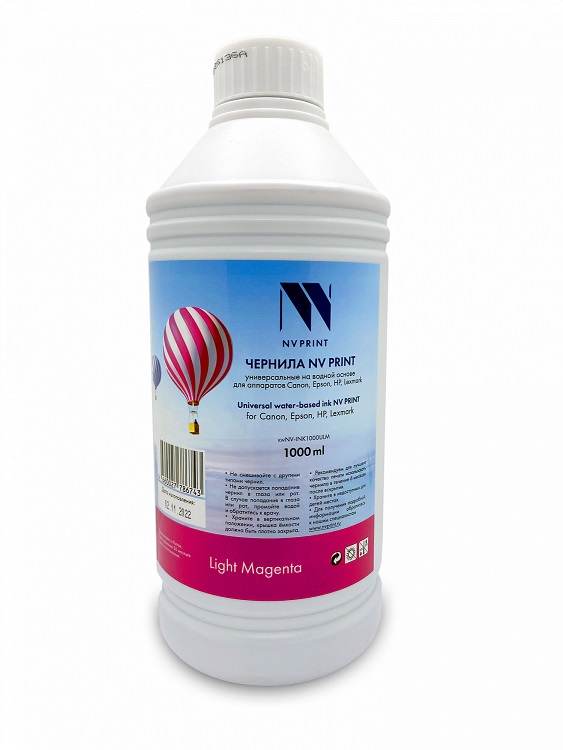 Фото Чернила NVP универсальные на водной основе для Сanon, Epson, НР, Lexmark (1000 ml) Light Magenta {C6168}