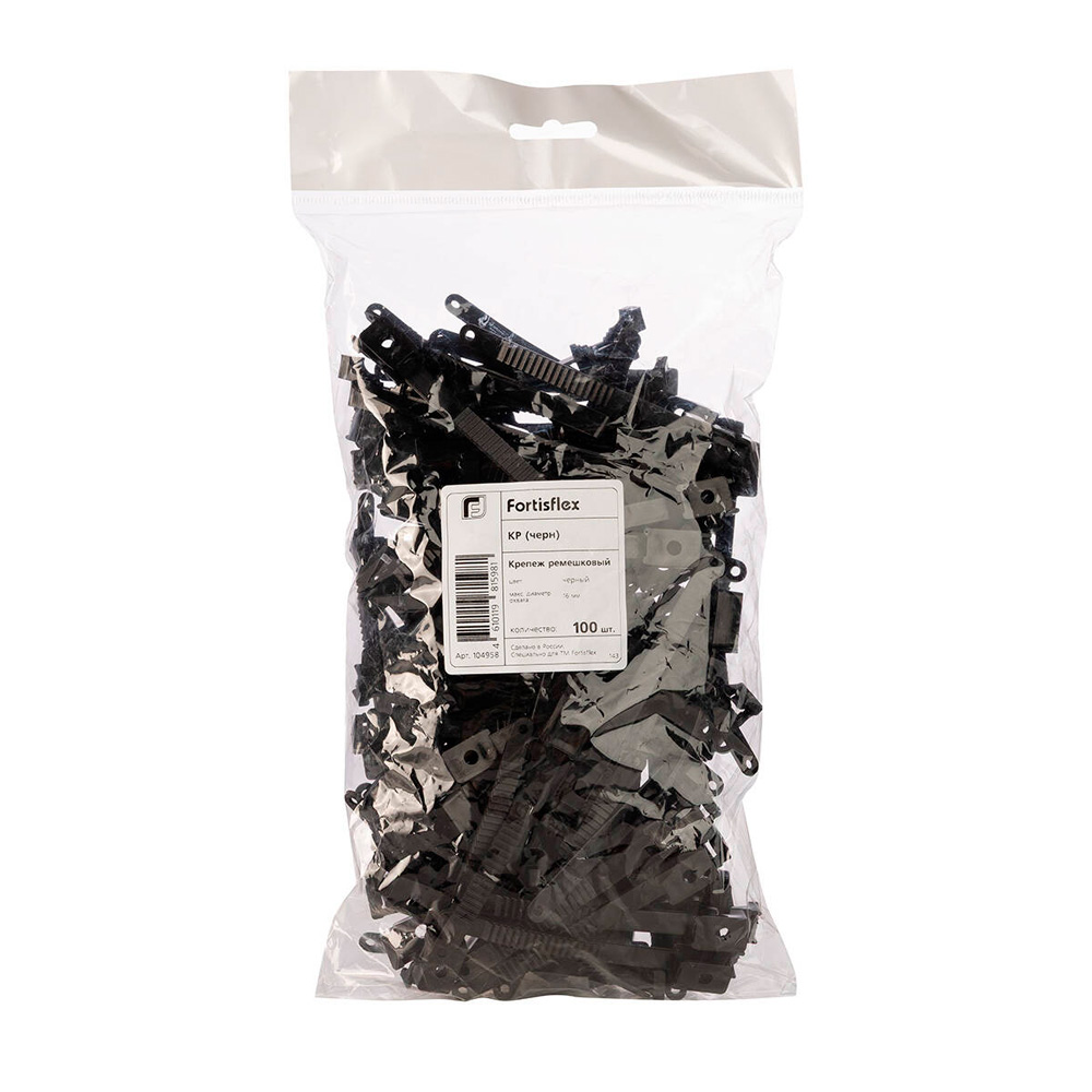 Фото Крепеж ремешковый КР 16 черный (Fortisflex) {104958} (1)