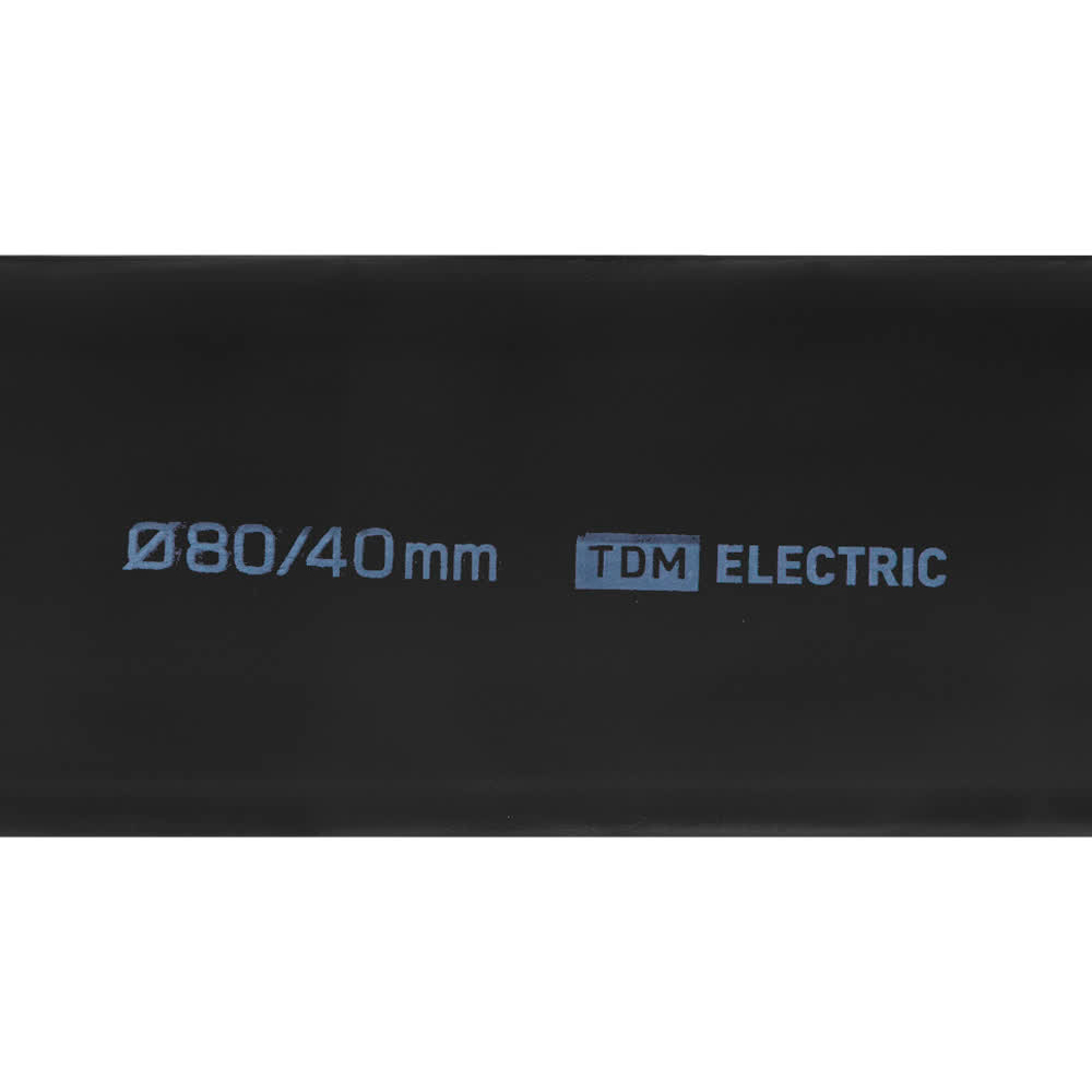 Фото Термоусаживаемая трубка ТУТнг 80/40 черная TDM {SQ0518-0140} (2)