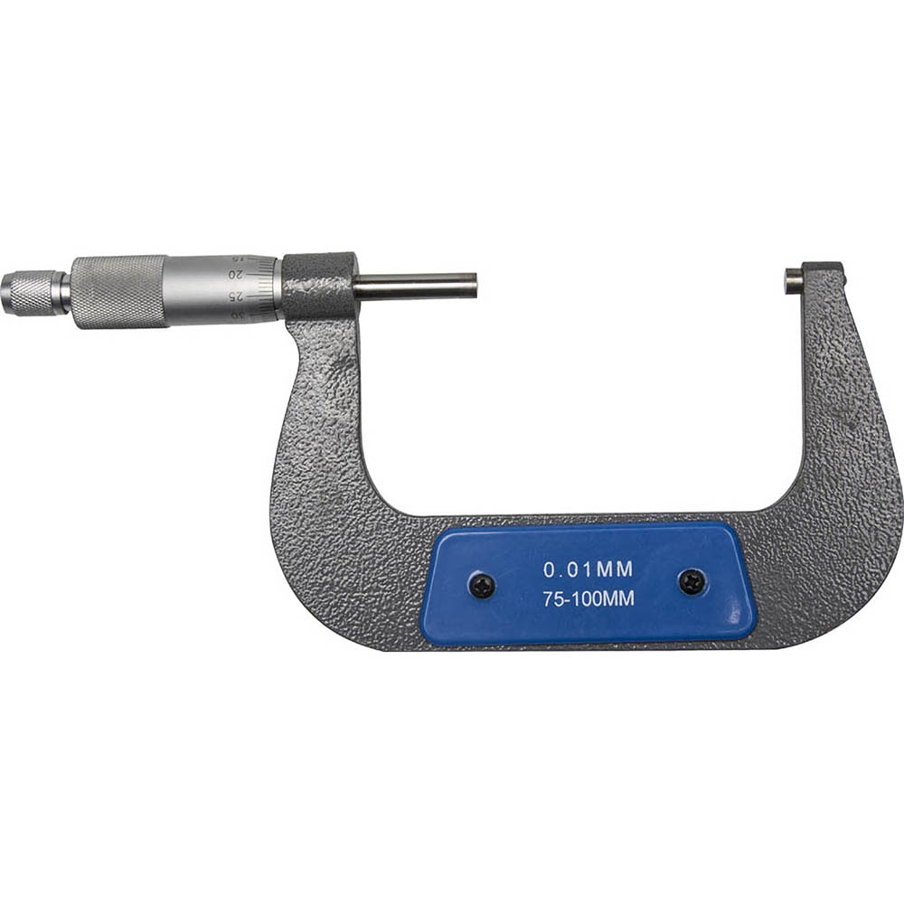 Фото Микрометр ЗУБР "ЭКСПЕРТ" гладкий механический, МК 100, диапозон 75-100мм, шаг измерения 0,01мм {34480-100_z01}