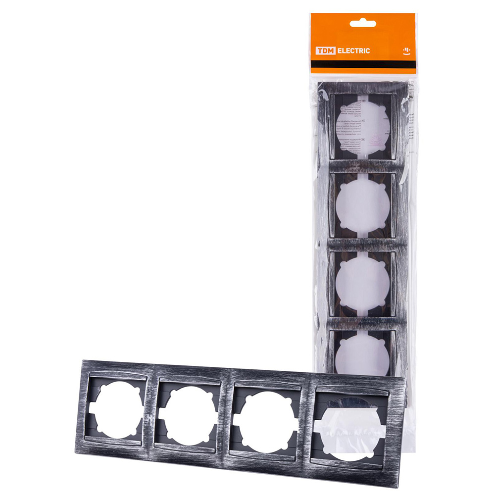 Фото Рамка 4-х постовая горизонтальная старинное серебро "Лама" TDM {SQ1815-0682} (1)