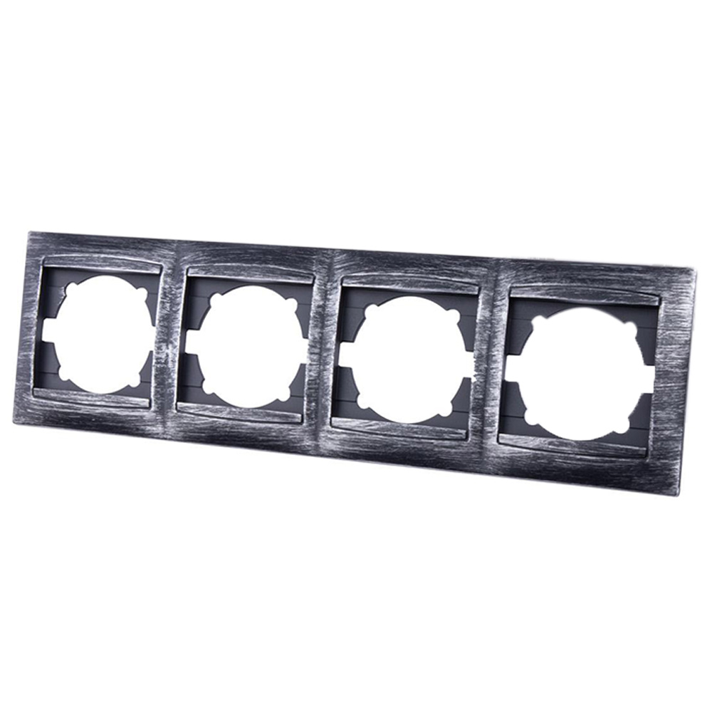 Фото Рамка 4-х постовая горизонтальная старинное серебро "Лама" TDM {SQ1815-0682}