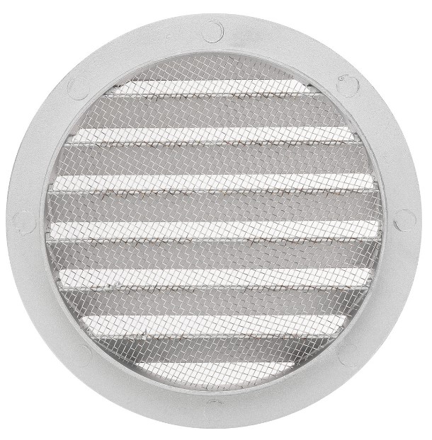 Фото Решетка вентиляционная круглая алюминиевая с москитной сеткой, с фланцем d125, внеш. D150, TDM {SQ1807-0801} (3)