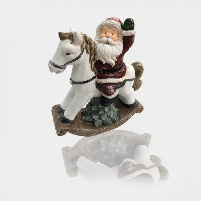 Фото Керамическая фигурка «Дед Мороз на коне» 35х15х39.8 см {505-012}