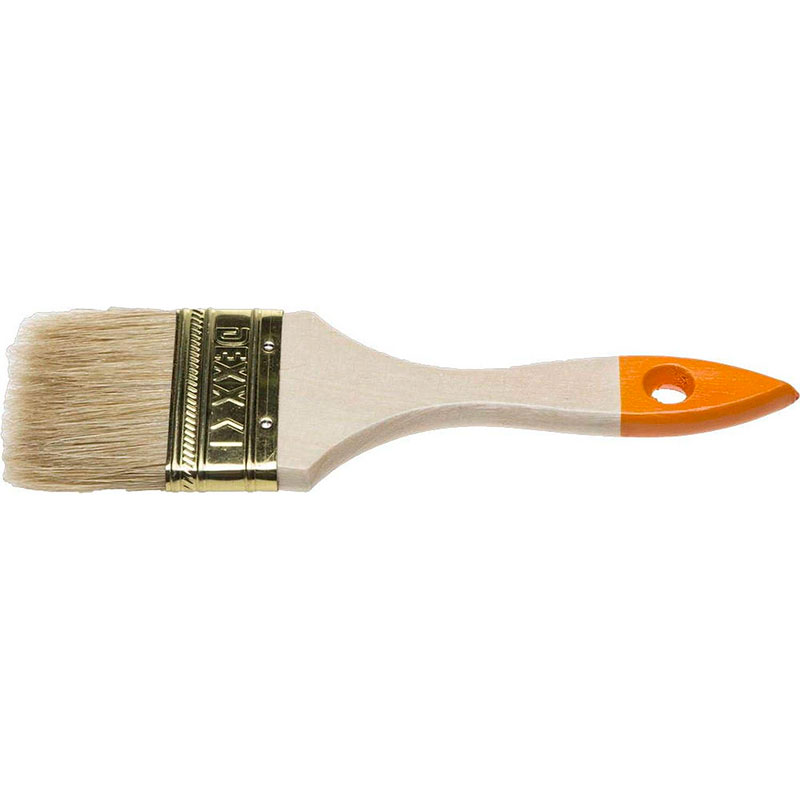 Фото Кисть флейцевая DEXX, деревянная ручка, натуральная щетина, индивидуальная упаковка, 75мм {0100-075_z02}