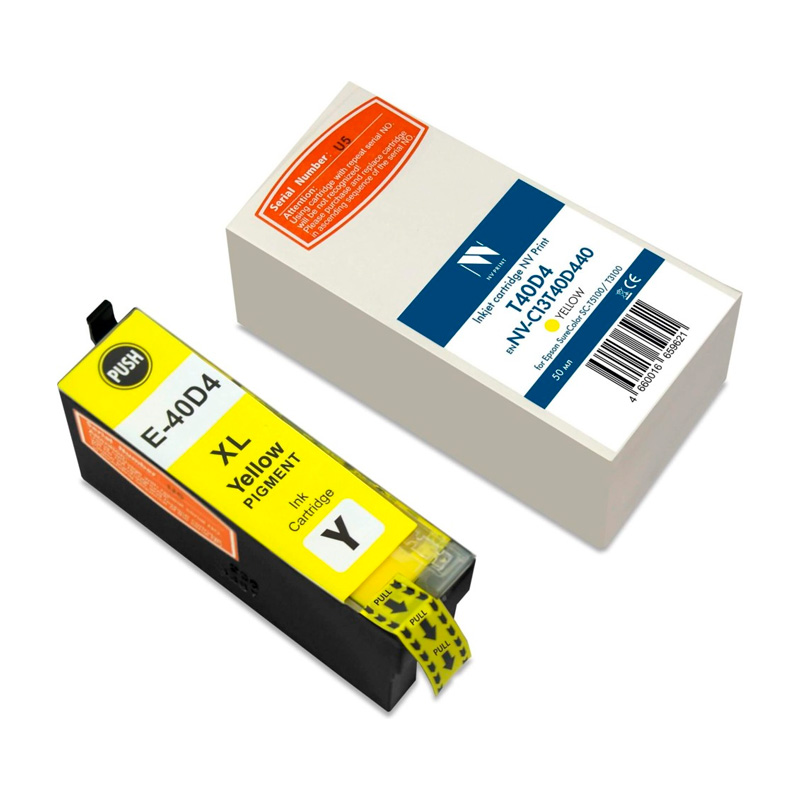 Фото Струйный картридж NV Print T40D4 (NV-C13T40D440) Yellow для Epson SureColor SC-T5100/T3100 (50 мл) совместимый {D6242}