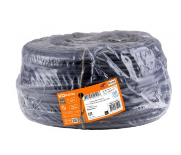 Фото Кабель ВВГ-П нг(А)-LS 3х4 ок(N,PE)-0,66 ГОСТ на катушке (100м) TDM {SQ0117-0558} (1)